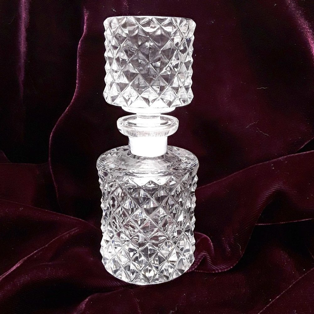 Beautiful Lead Crystal Mini Decanter or Perfume Bottle & Dauber